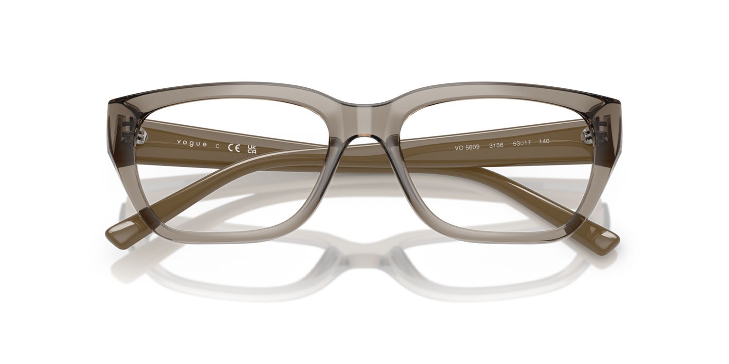 Eyeglasses Vogue VO 5609 (3156) color marrone trasparente shape square lenses lente demo