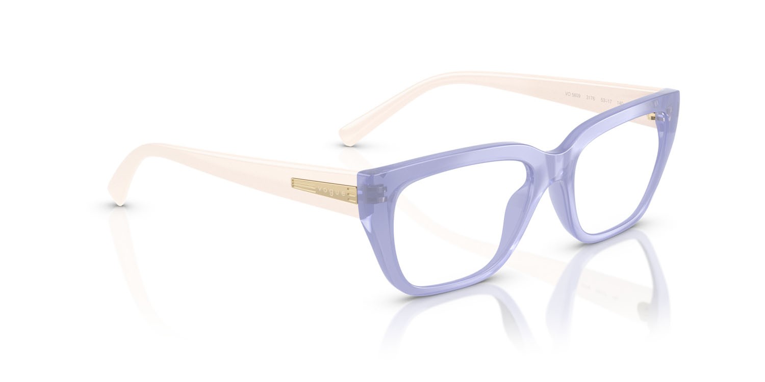 Eyeglasses Vogue VO 5609 (3176) color viola chiaro trasparente shape square lenses lente demo