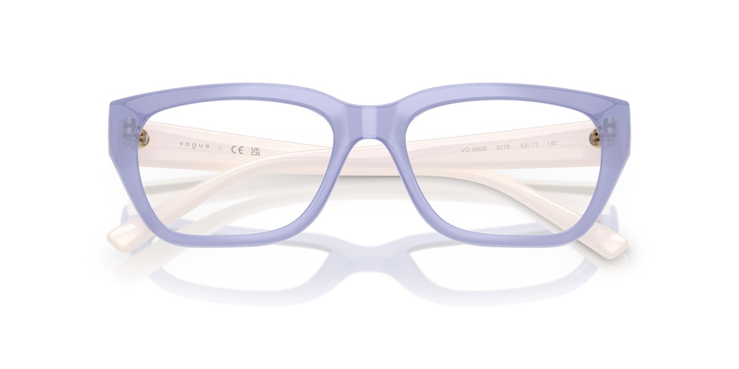 Eyeglasses Vogue VO 5609 (3176) color viola chiaro trasparente shape square lenses lente demo
