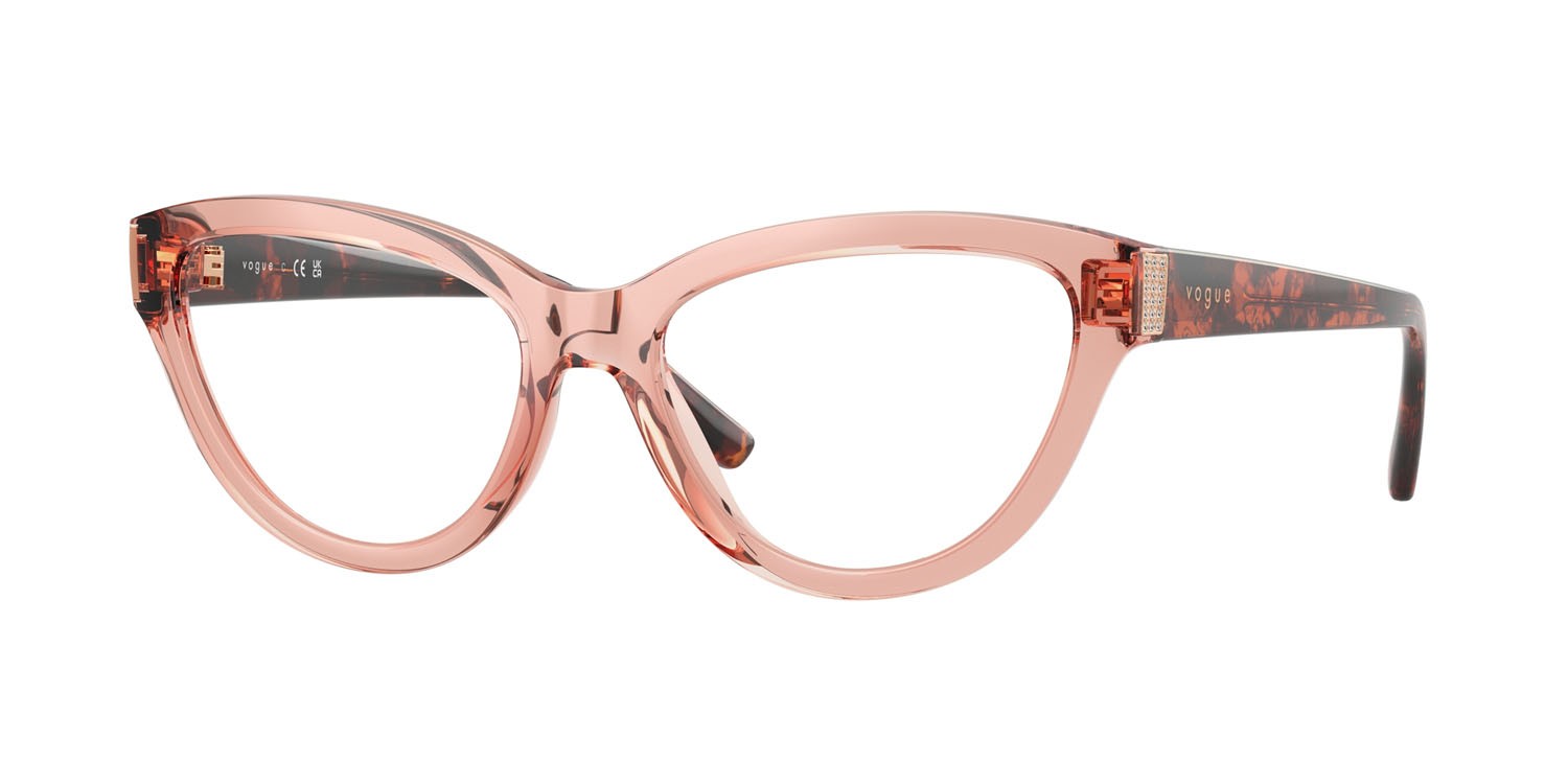 Occhiali da vista Vogue VO 5610B (2864) colore rosa scuro trasparente forma cat eye lenti lente demo