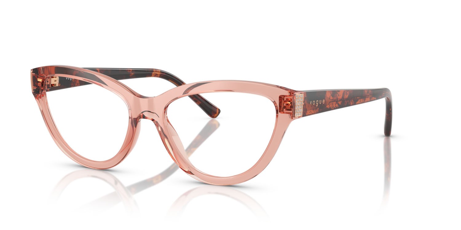 Occhiali da vista Vogue VO 5610B (2864) colore rosa scuro trasparente forma cat eye lenti lente demo