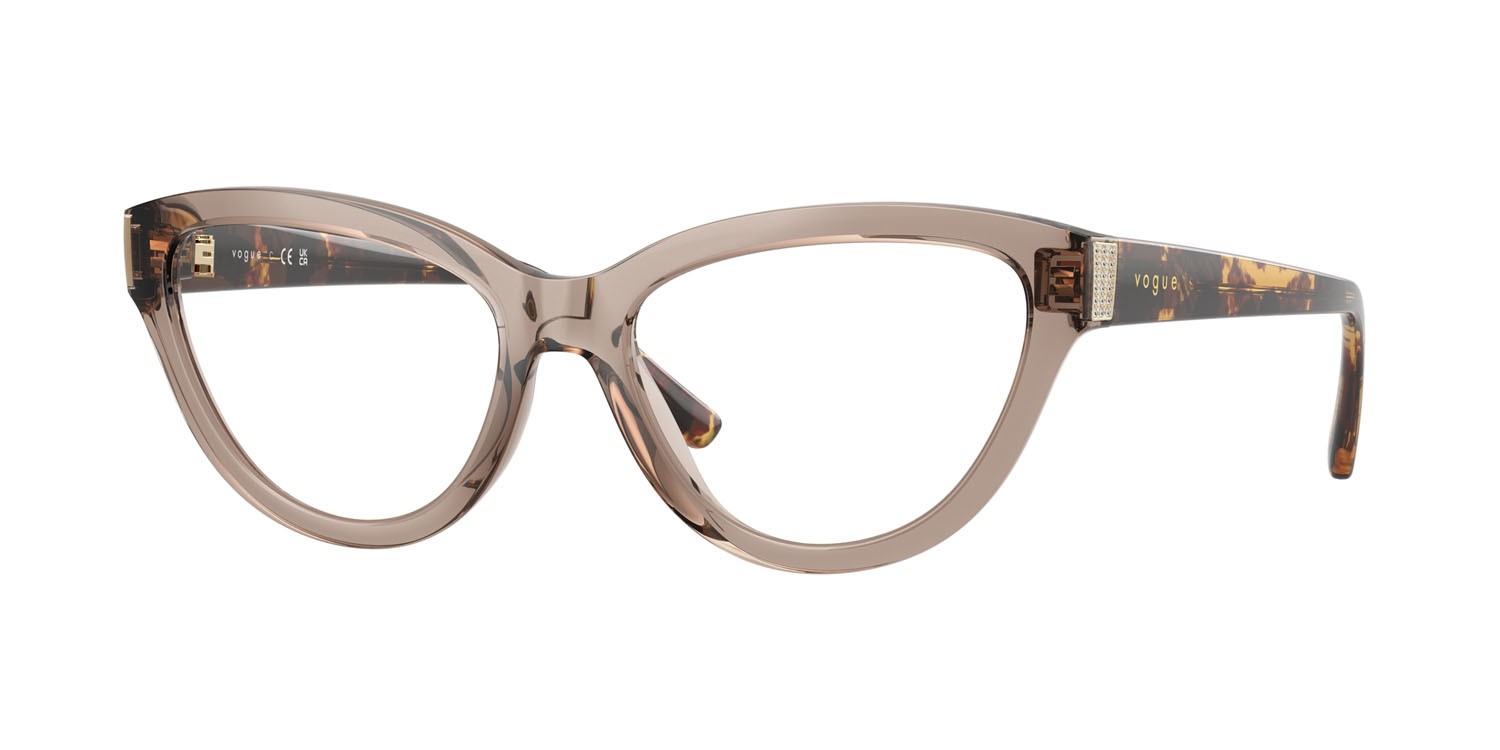 Eyeglasses Vogue VO 5610B (2940) color marrone trasparente shape cat eye lenses lente demo