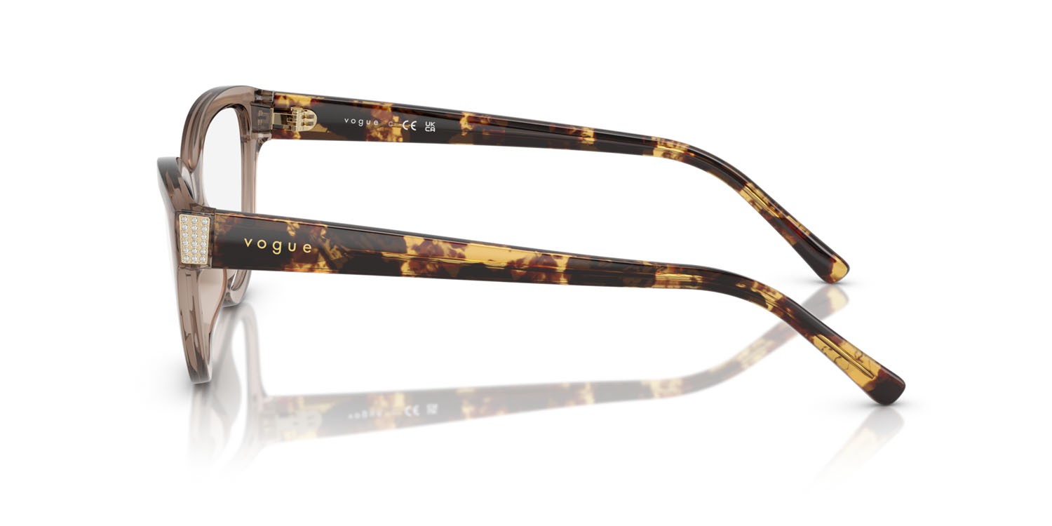 Eyeglasses Vogue VO 5610B (2940) color marrone trasparente shape cat eye lenses lente demo