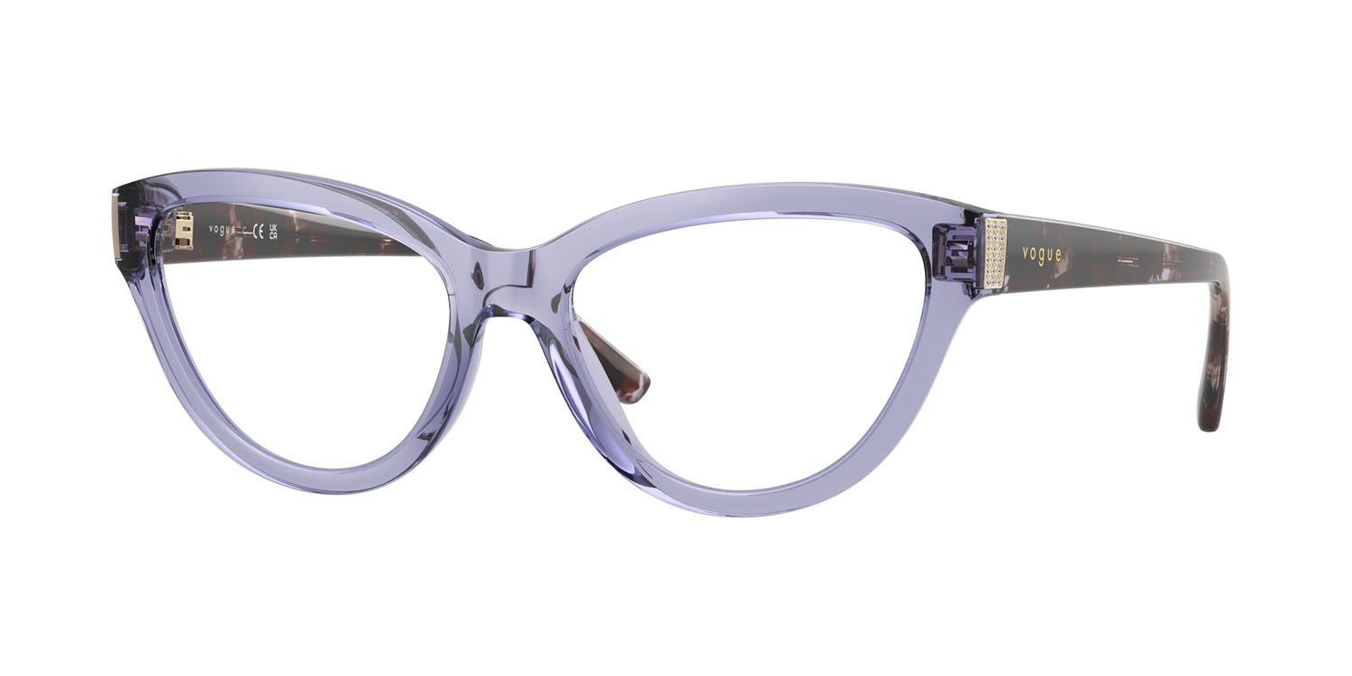 Occhiali da vista Vogue VO 5610B (3177) colore viola trasparente forma cat eye lenti lente demo