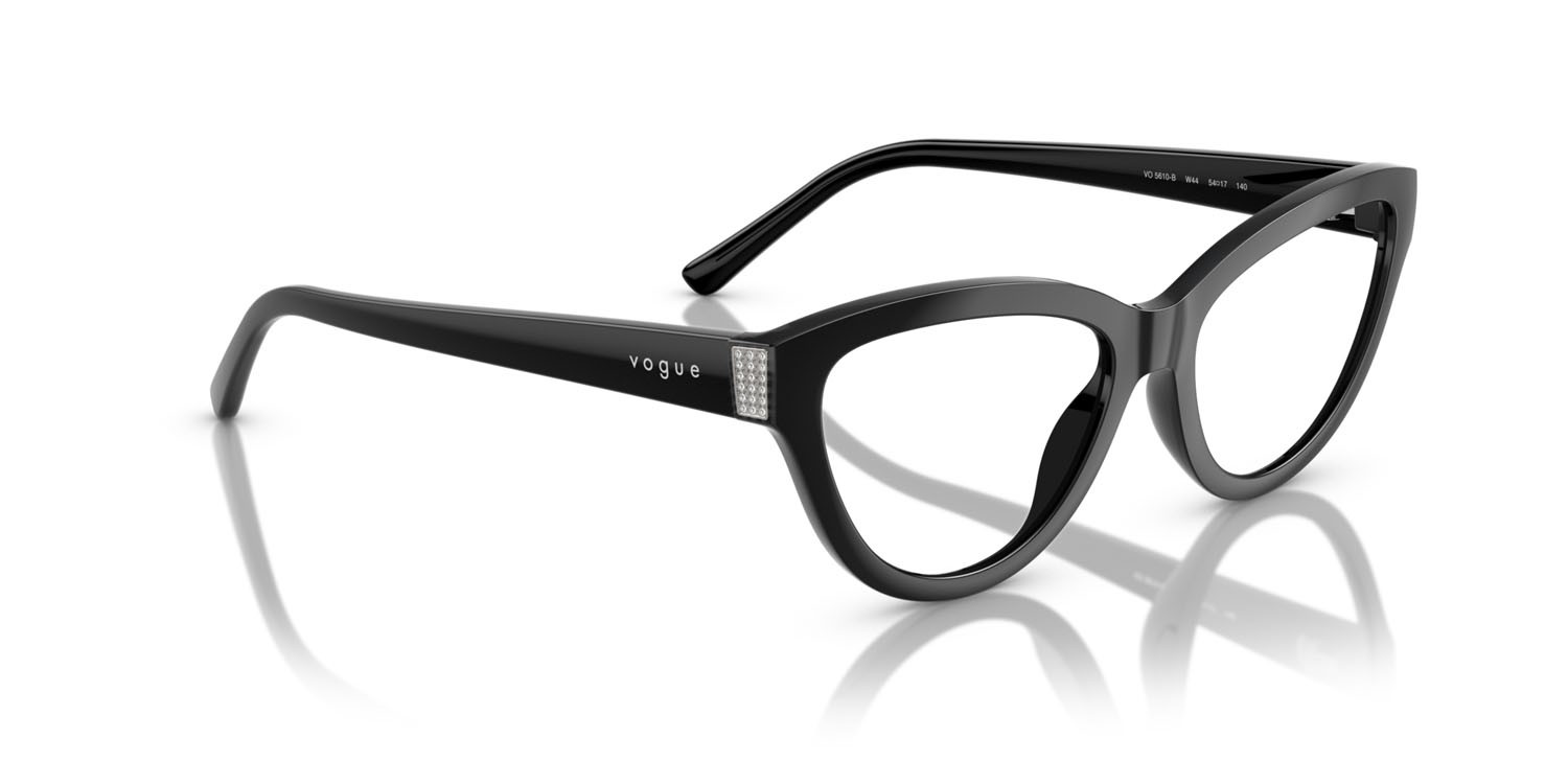 Occhiali da vista Vogue VO 5610B (W44) colore nero forma cat eye lenti lente demo