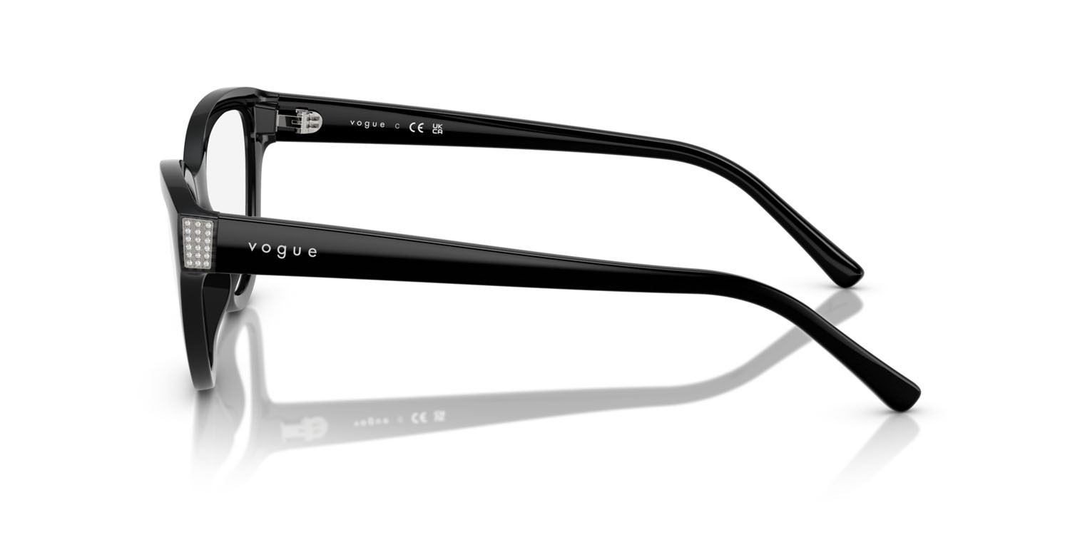 Occhiali da vista Vogue VO 5610B (W44) colore nero forma cat eye lenti lente demo