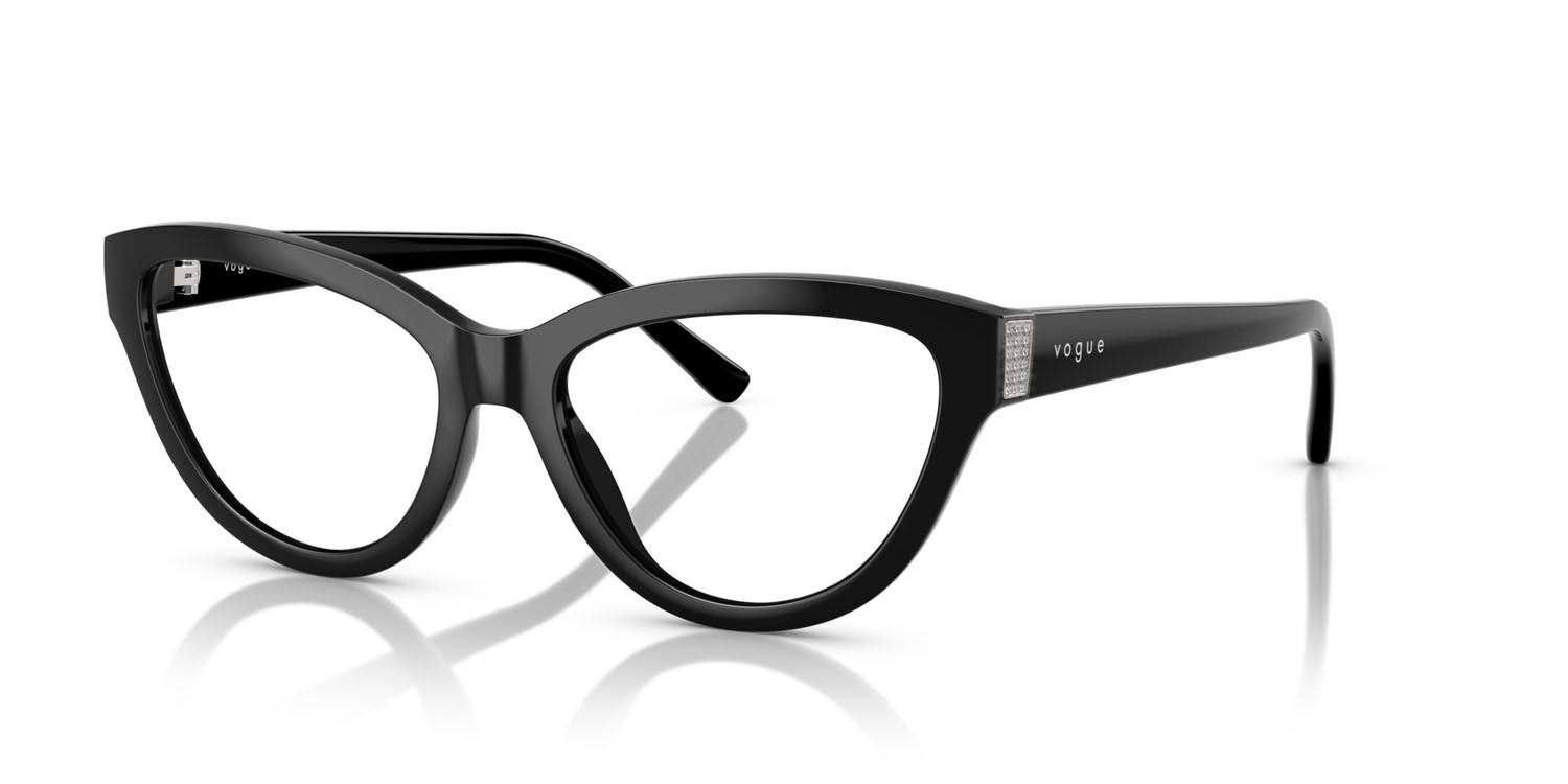 Occhiali da vista Vogue VO 5610B (W44) colore nero forma cat eye lenti lente demo