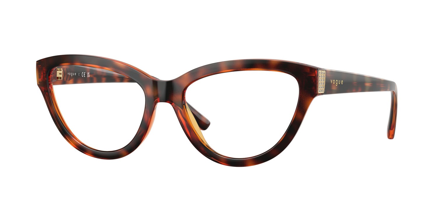 Eyeglasses Vogue VO 5610B (W656) color havana scuro shape cat eye lenses lente demo
