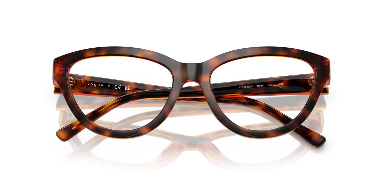 Eyeglasses Vogue VO 5610B (W656) color havana scuro shape cat eye lenses lente demo
