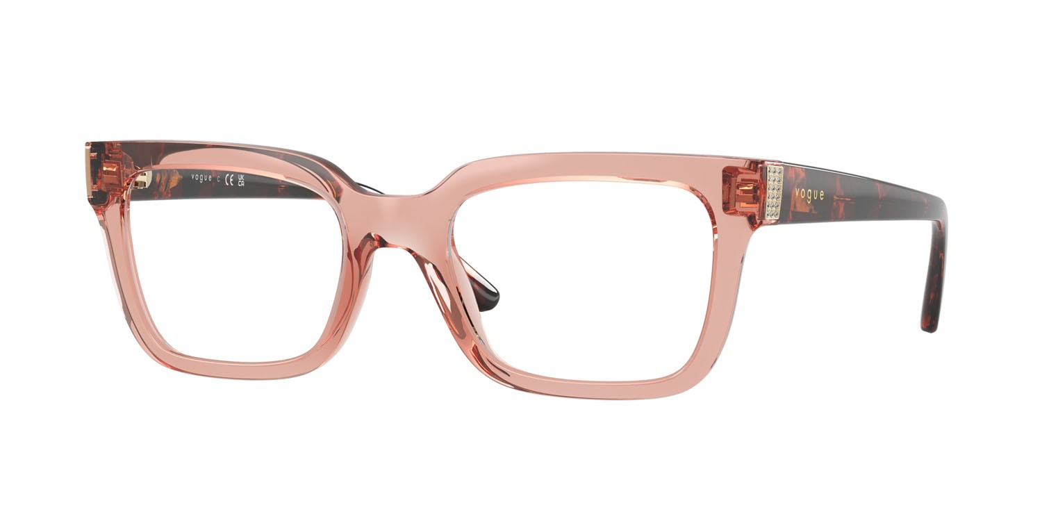 Occhiali da vista Vogue VO 5611B (2864) colore rosa scuro trasparente forma quadrato lenti lente demo