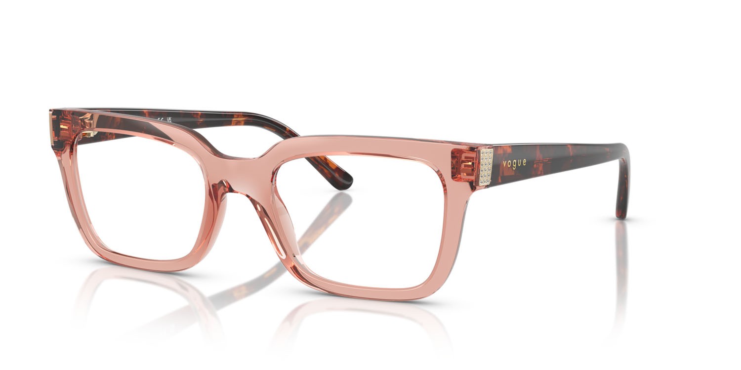 Occhiali da vista Vogue VO 5611B (2864) colore rosa scuro trasparente forma quadrato lenti lente demo