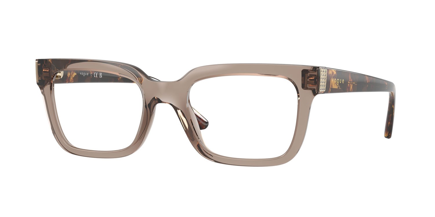 Eyeglasses Vogue VO 5611B (2940) color marrone trasparente shape square lenses lente demo