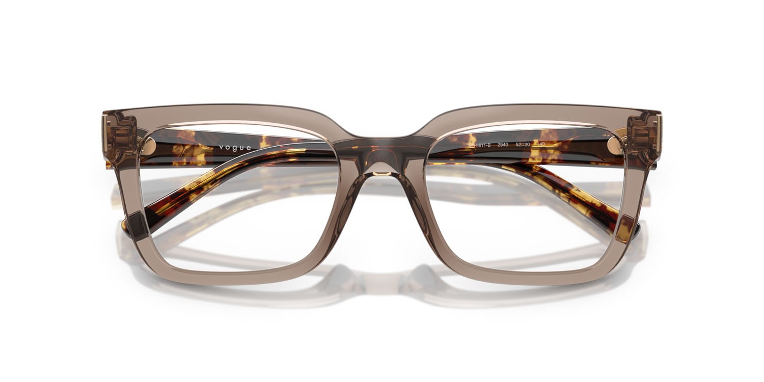 Eyeglasses Vogue VO 5611B (2940) color marrone trasparente shape square lenses lente demo
