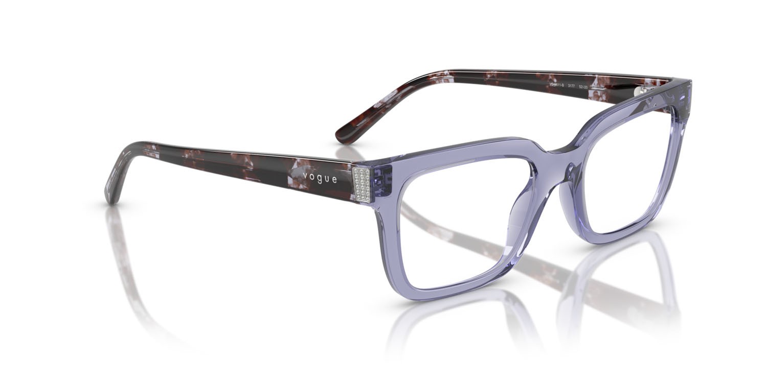 Occhiali da vista Vogue VO 5611B (3177) colore viola trasparente forma quadrato lenti lente demo