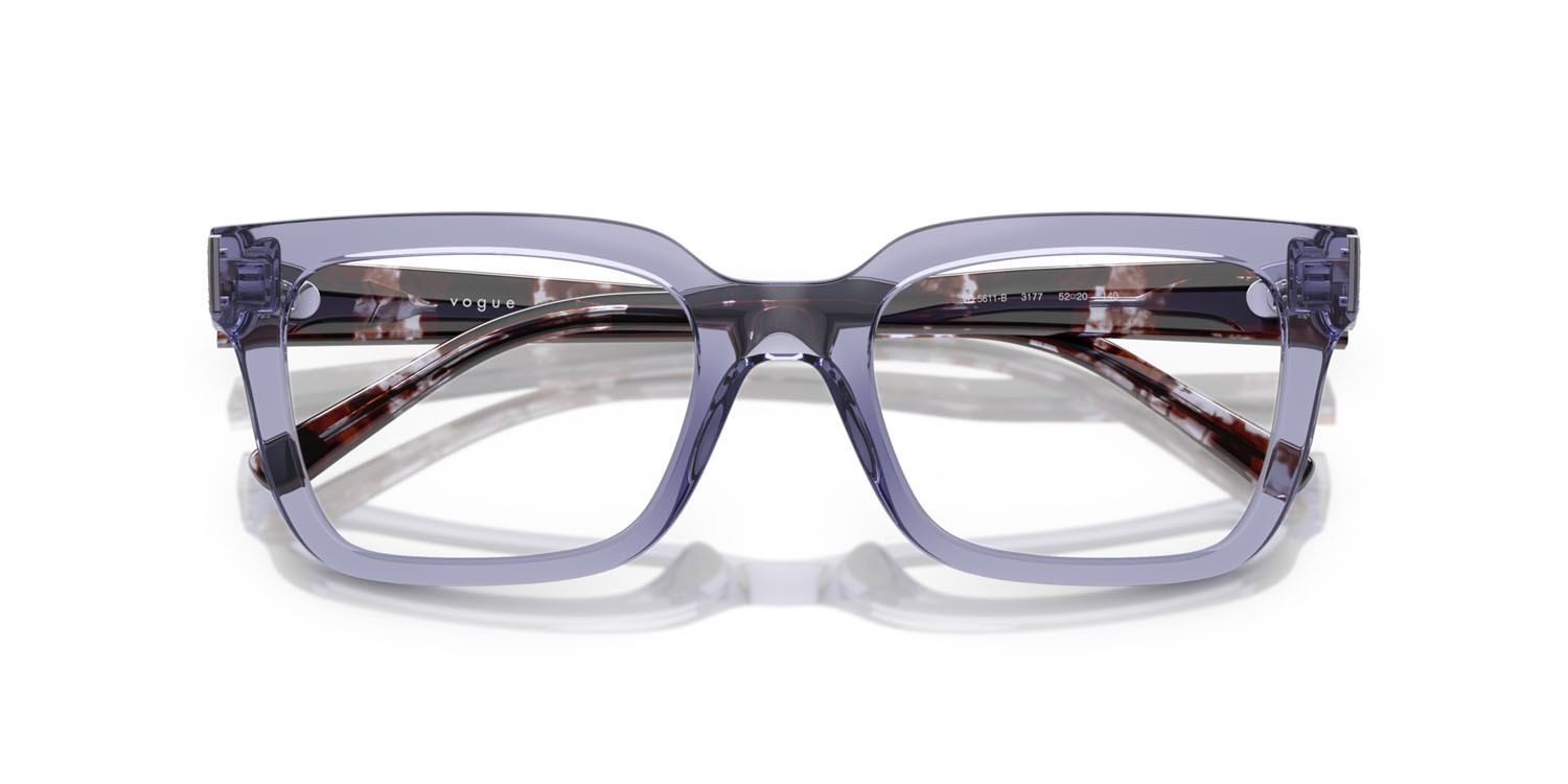 Occhiali da vista Vogue VO 5611B (3177) colore viola trasparente forma quadrato lenti lente demo
