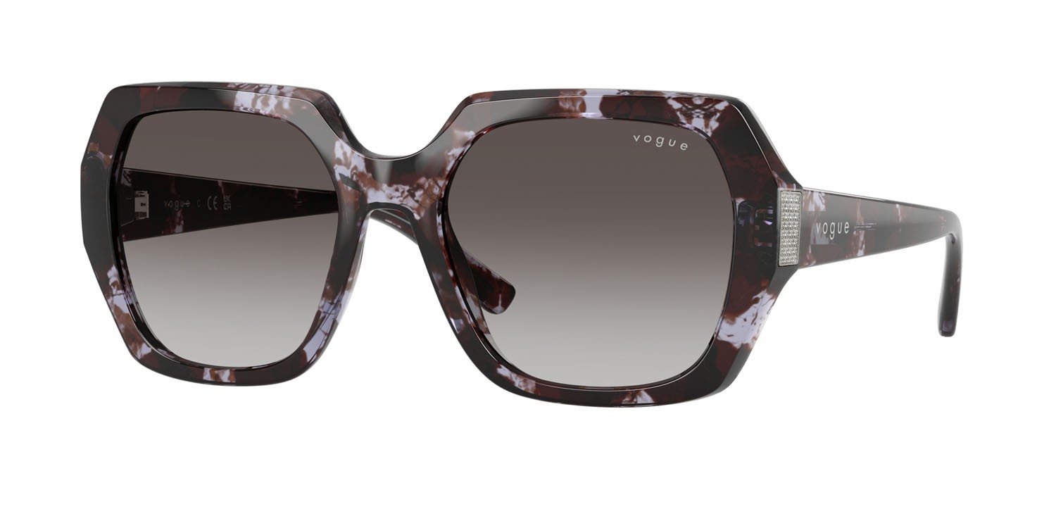 Occhiali da sole Vogue VO 5612SB (31788G) colore havana viola forma irregolare lenti grigio scuro sfumato