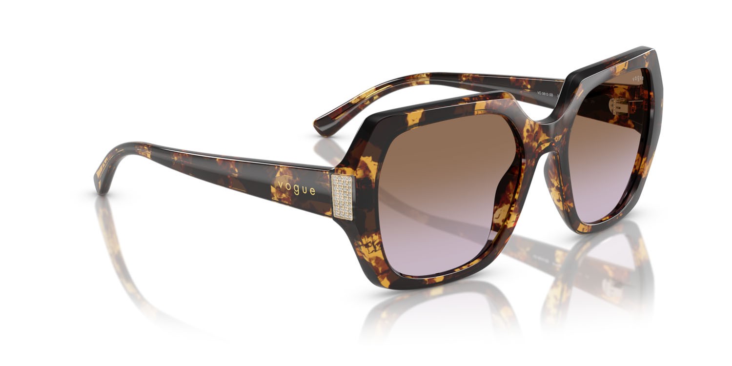 Sunglasses Vogue VO 5612SB (317968) color havana miele shape irregular lenses violetto sfumato marrone