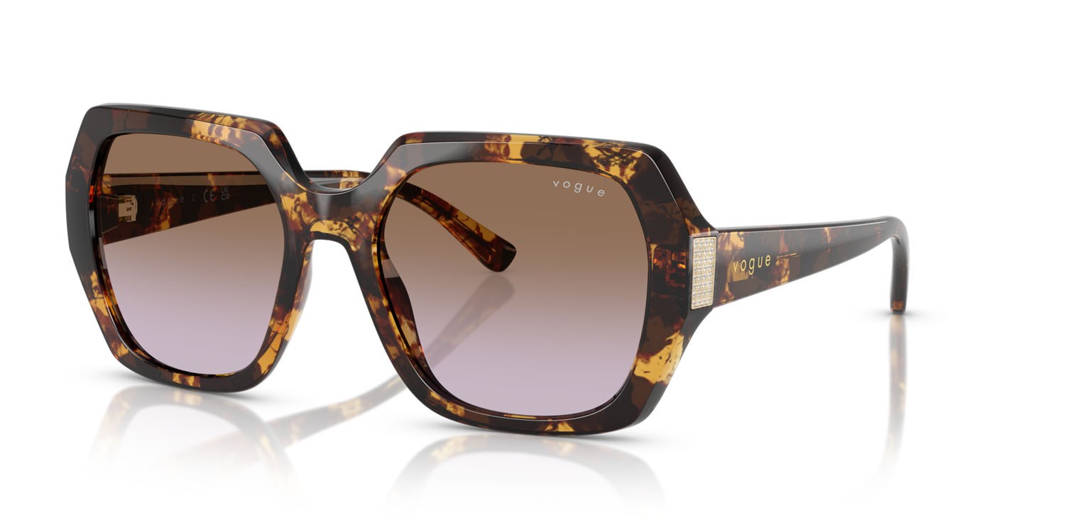 Sunglasses Vogue VO 5612SB (317968) color havana miele shape irregular lenses violetto sfumato marrone