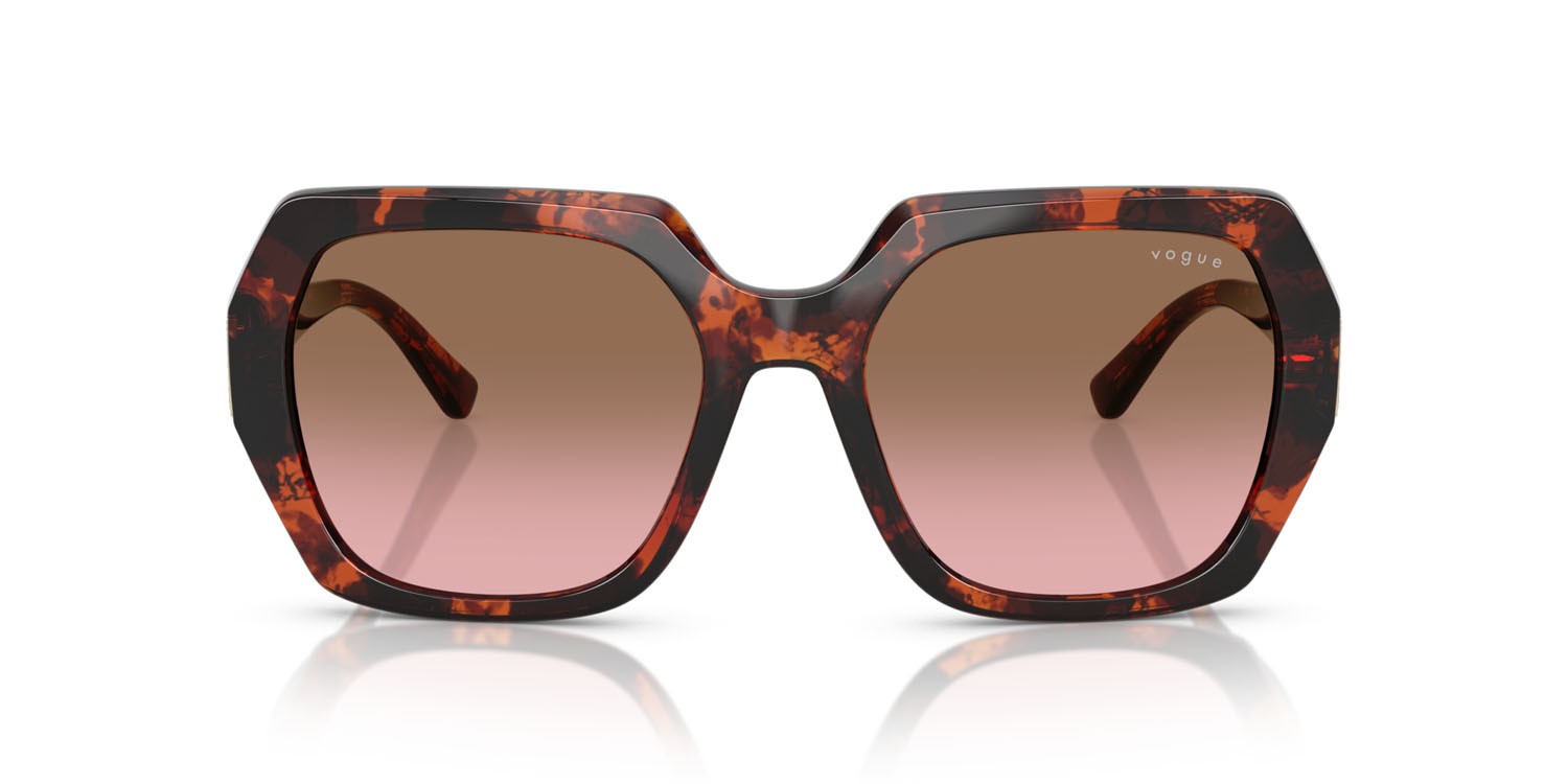 Sunglasses Vogue VO 5612SB (318014) color havana rosso shape irregular lenses rosa sfumato marrone