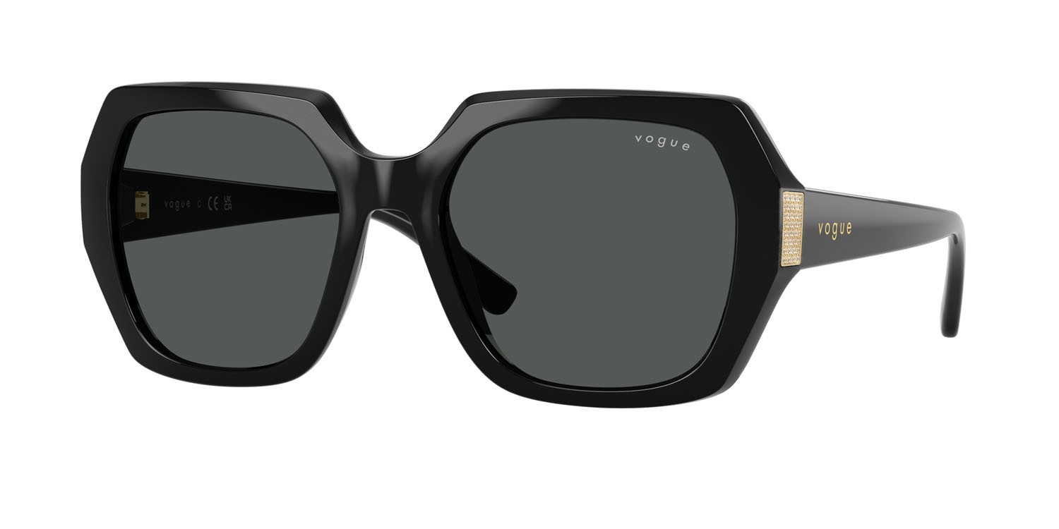 Occhiali da sole Vogue VO 5612SB (W44/87) colore nero forma irregolare lenti grigio scuro
