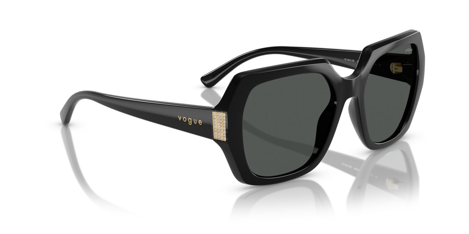 Occhiali da sole Vogue VO 5612SB (W44/87) colore nero forma irregolare lenti grigio scuro