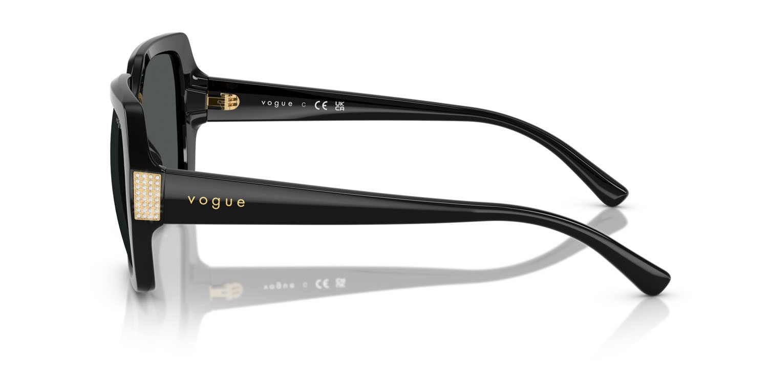 Occhiali da sole Vogue VO 5612SB (W44/87) colore nero forma irregolare lenti grigio scuro