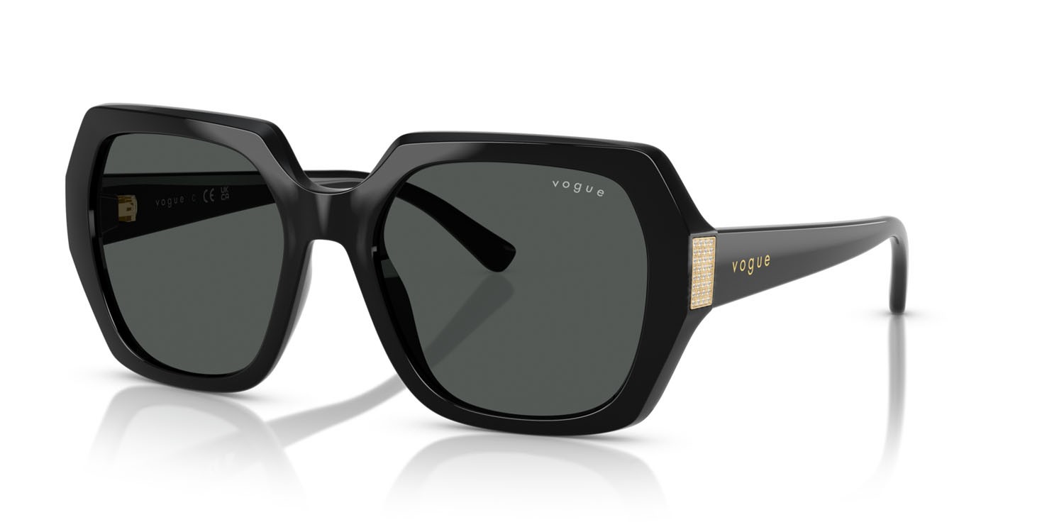 Occhiali da sole Vogue VO 5612SB (W44/87) colore nero forma irregolare lenti grigio scuro