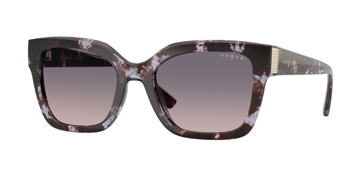 Occhiali da sole Vogue VO 5613SB (317836) colore havana viola forma quadrato lenti rosa sfumato grigio scuro
