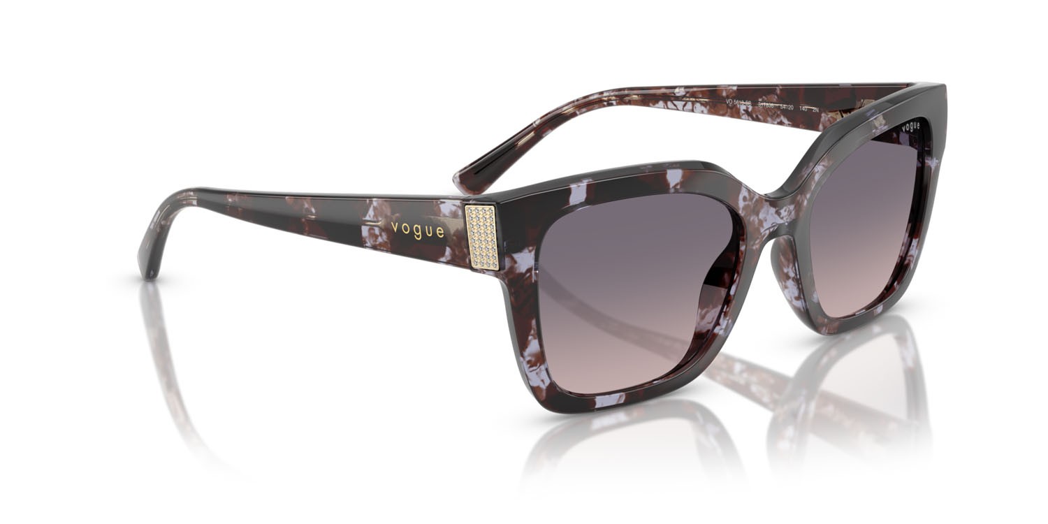 Occhiali da sole Vogue VO 5613SB (317836) colore havana viola forma quadrato lenti rosa sfumato grigio scuro