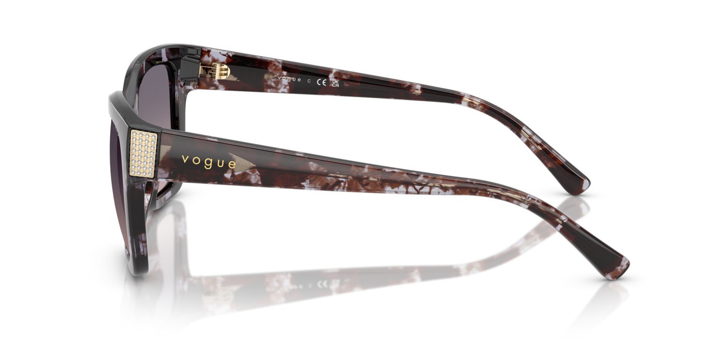 Occhiali da sole Vogue VO 5613SB (317836) colore havana viola forma quadrato lenti rosa sfumato grigio scuro