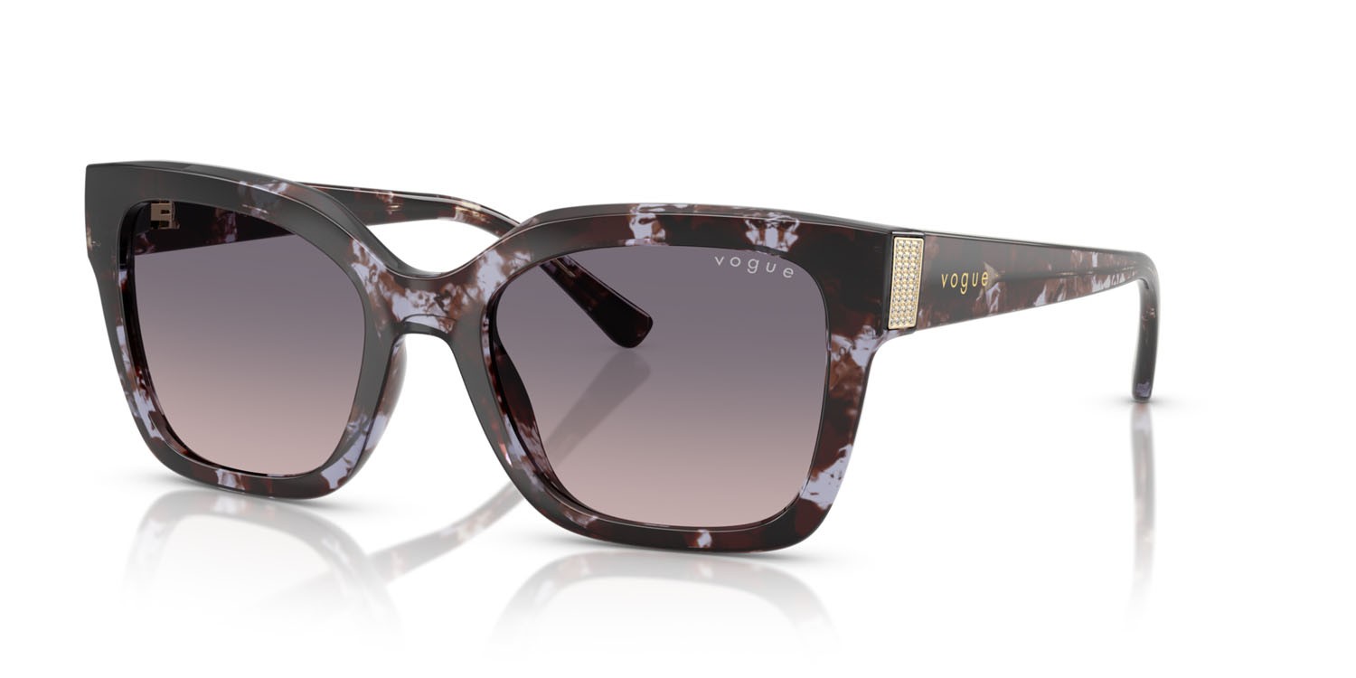 Occhiali da sole Vogue VO 5613SB (317836) colore havana viola forma quadrato lenti rosa sfumato grigio scuro