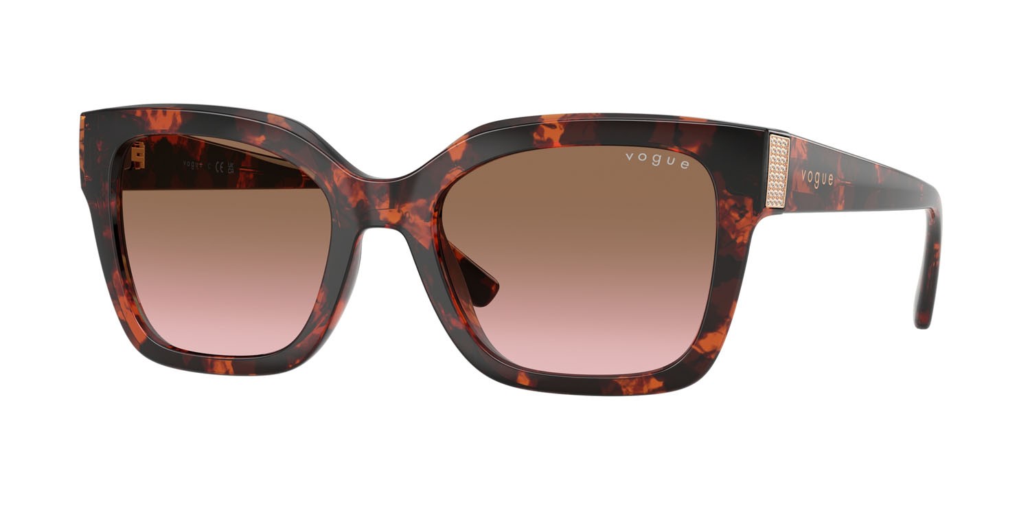 Occhiali da sole Vogue VO 5613SB (318014) colore havana rosso forma quadrato lenti rosa sfumato marrone