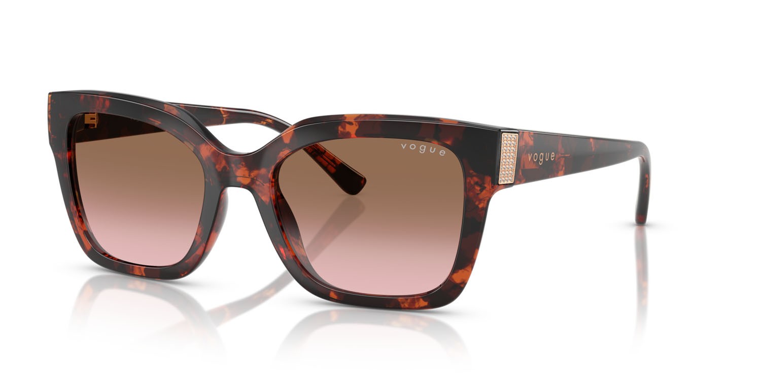 Occhiali da sole Vogue VO 5613SB (318014) colore havana rosso forma quadrato lenti rosa sfumato marrone