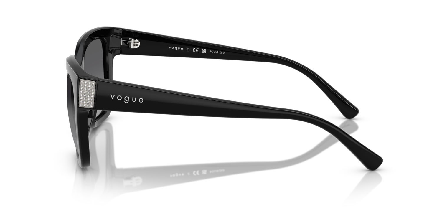 Occhiali da sole Vogue VO 5613SB (W44/T3) colore nero forma quadrato lenti polarizzata grigio sfumato