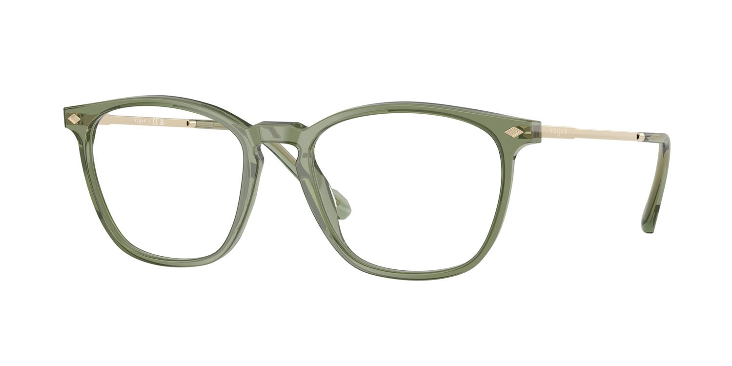 Occhiali da vista Vogue VO 5614 (3187) colore verde trasparente forma quadrato lenti lente demo