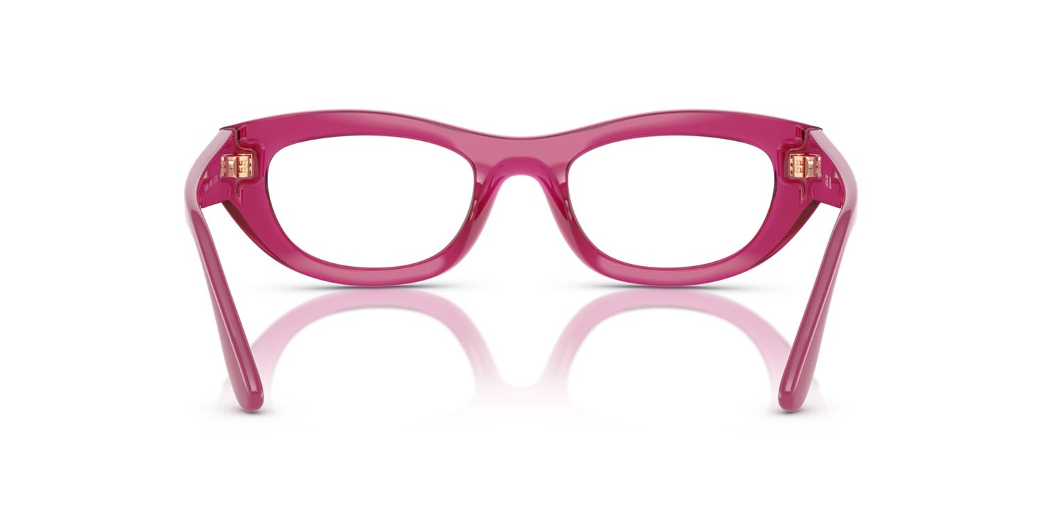Eyeglasses Vogue VO 5615 (2987) color fucsia trasparente shape cat eye lenses lente demo