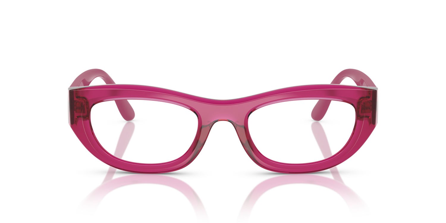 Eyeglasses Vogue VO 5615 (2987) color fucsia trasparente shape cat eye lenses lente demo