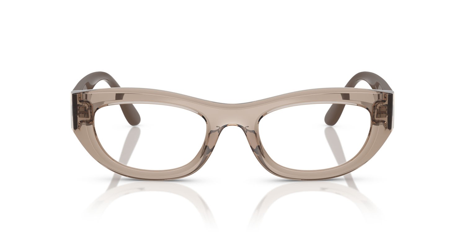 Eyeglasses Vogue VO 5615 (3181) color marrone chiaro trasparente shape cat eye lenses lente demo