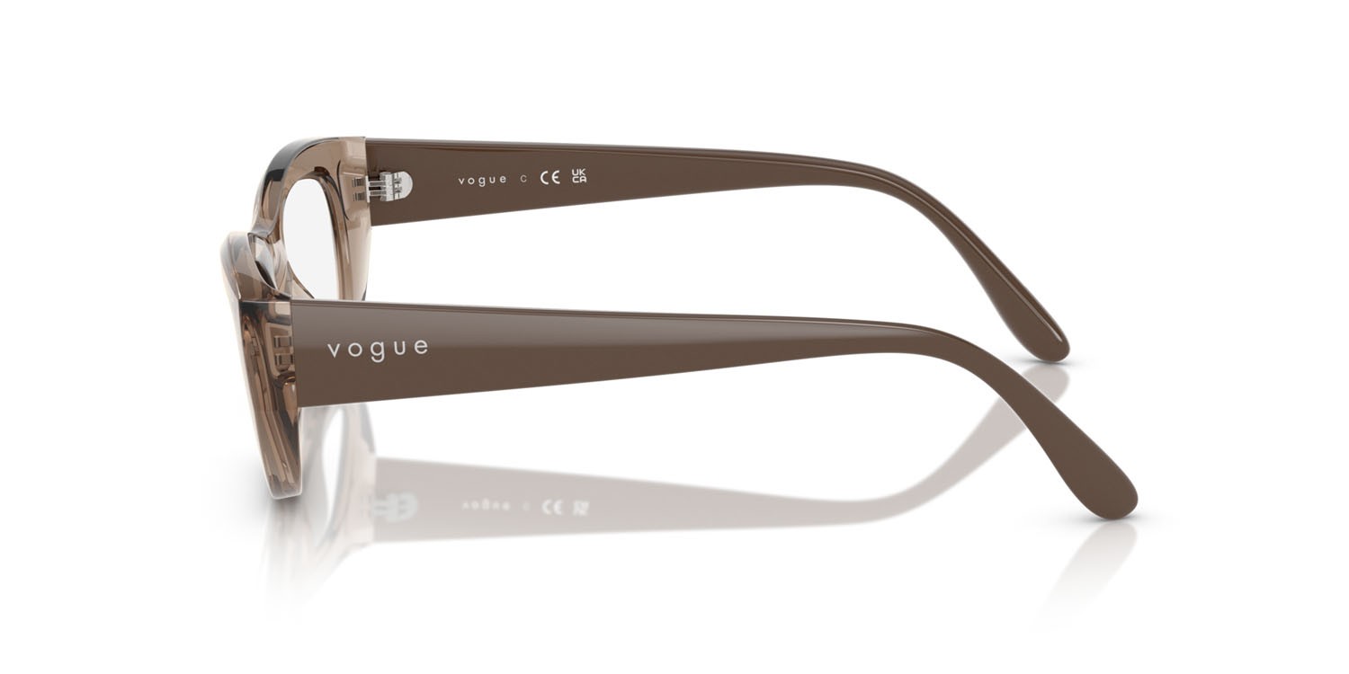 Eyeglasses Vogue VO 5615 (3181) color marrone chiaro trasparente shape cat eye lenses lente demo