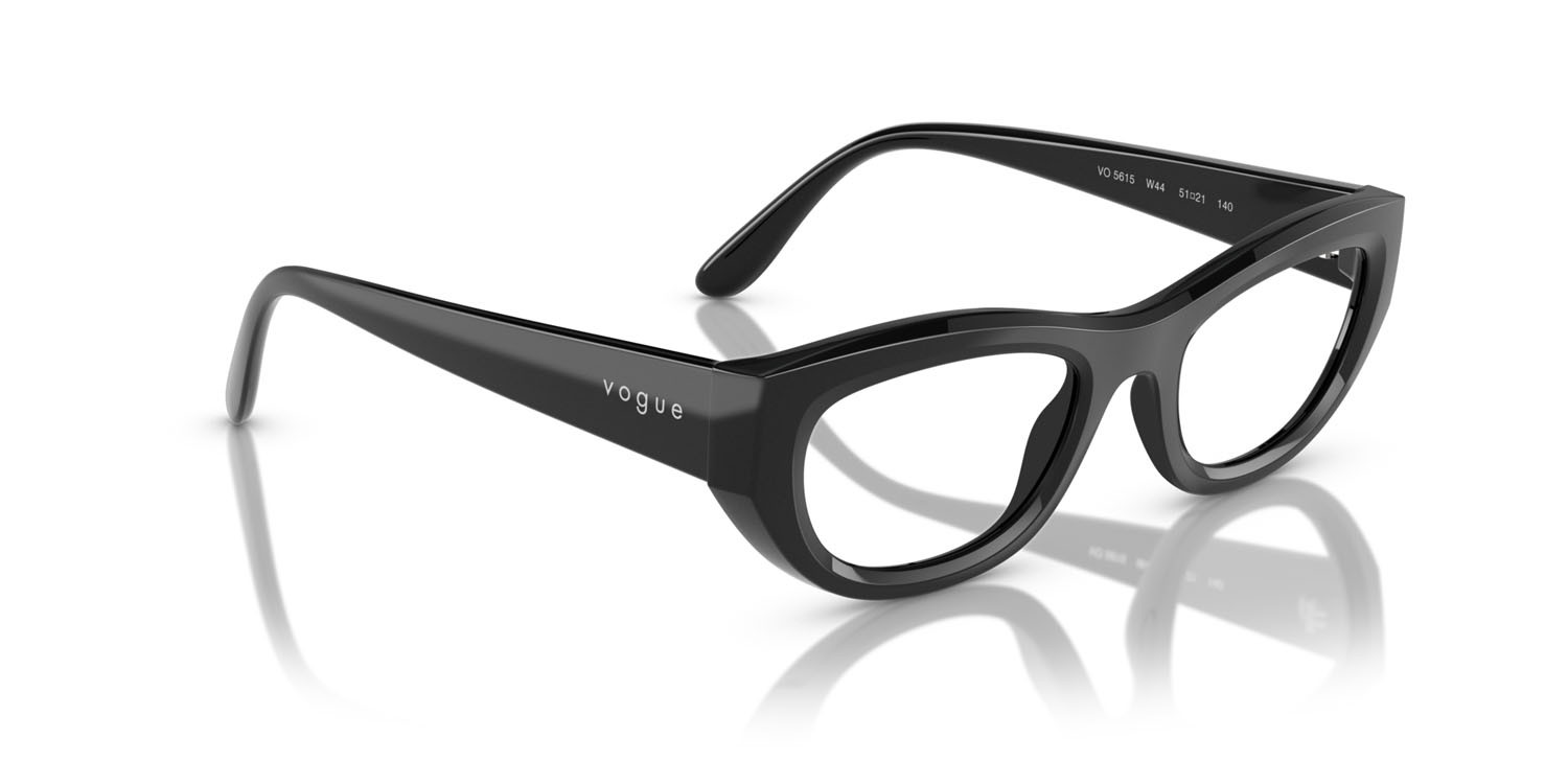 Occhiali da vista Vogue VO 5615 (W44) colore nero forma cat eye lenti lente demo