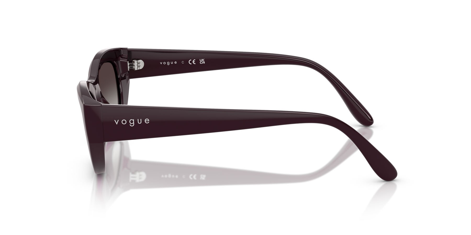 Sunglasses Vogue VO 5616S (24268G) color bordeaux full shape cat eye lenses sfumato grigio
