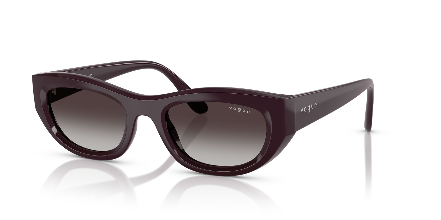 Sunglasses Vogue VO 5616S (24268G) color bordeaux full shape cat eye lenses sfumato grigio