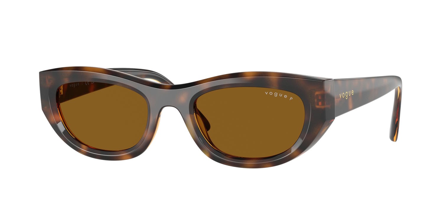 Sunglasses Vogue VO 5616S (271883) color havana scuro totale shape cat eye lenses polar marrone scuro