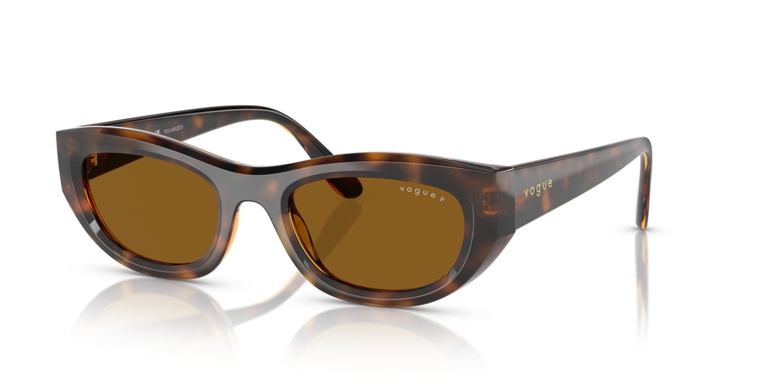 Sunglasses Vogue VO 5616S (271883) color havana scuro totale shape cat eye lenses polar marrone scuro