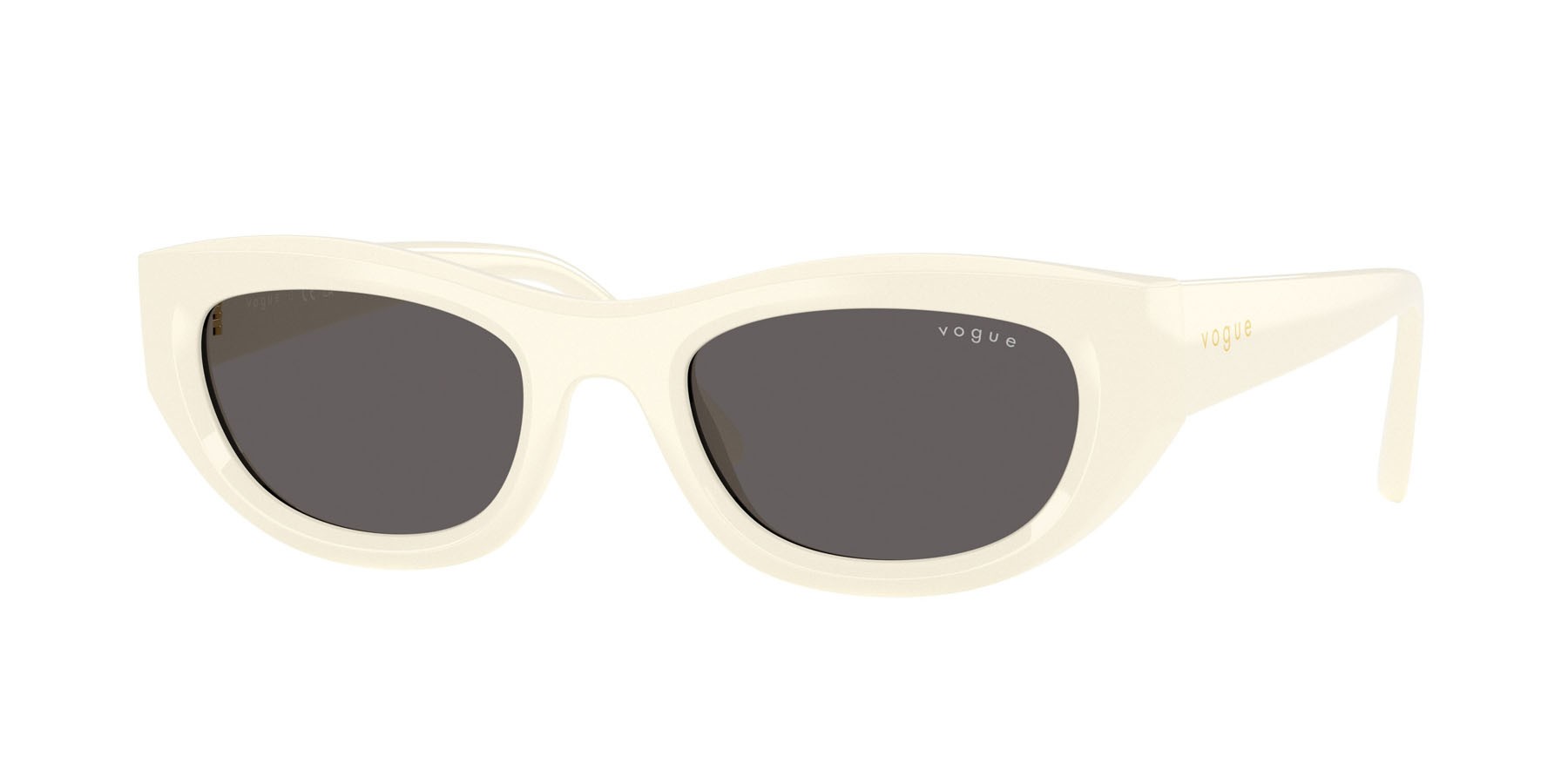 Occhiali da sole Vogue VO 5616S (316787) colore full ivory forma cat eye lenti nero/grigio fumo