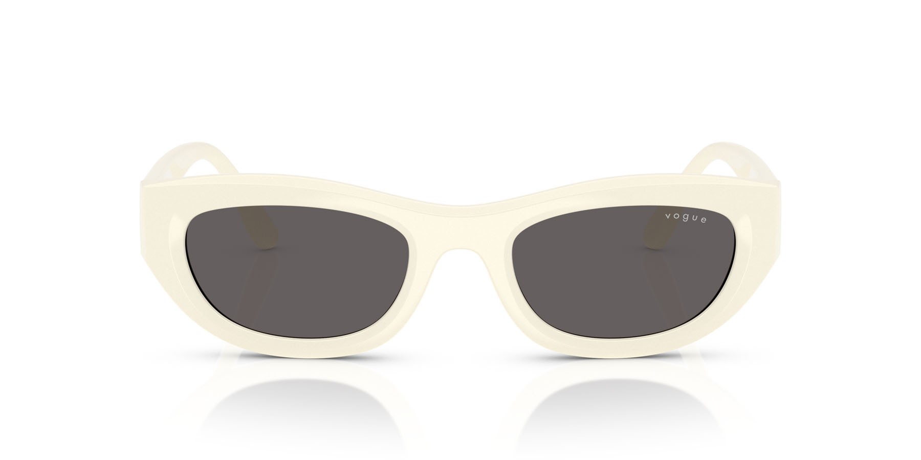 Occhiali da sole Vogue VO 5616S (316787) colore full ivory forma cat eye lenti nero/grigio fumo