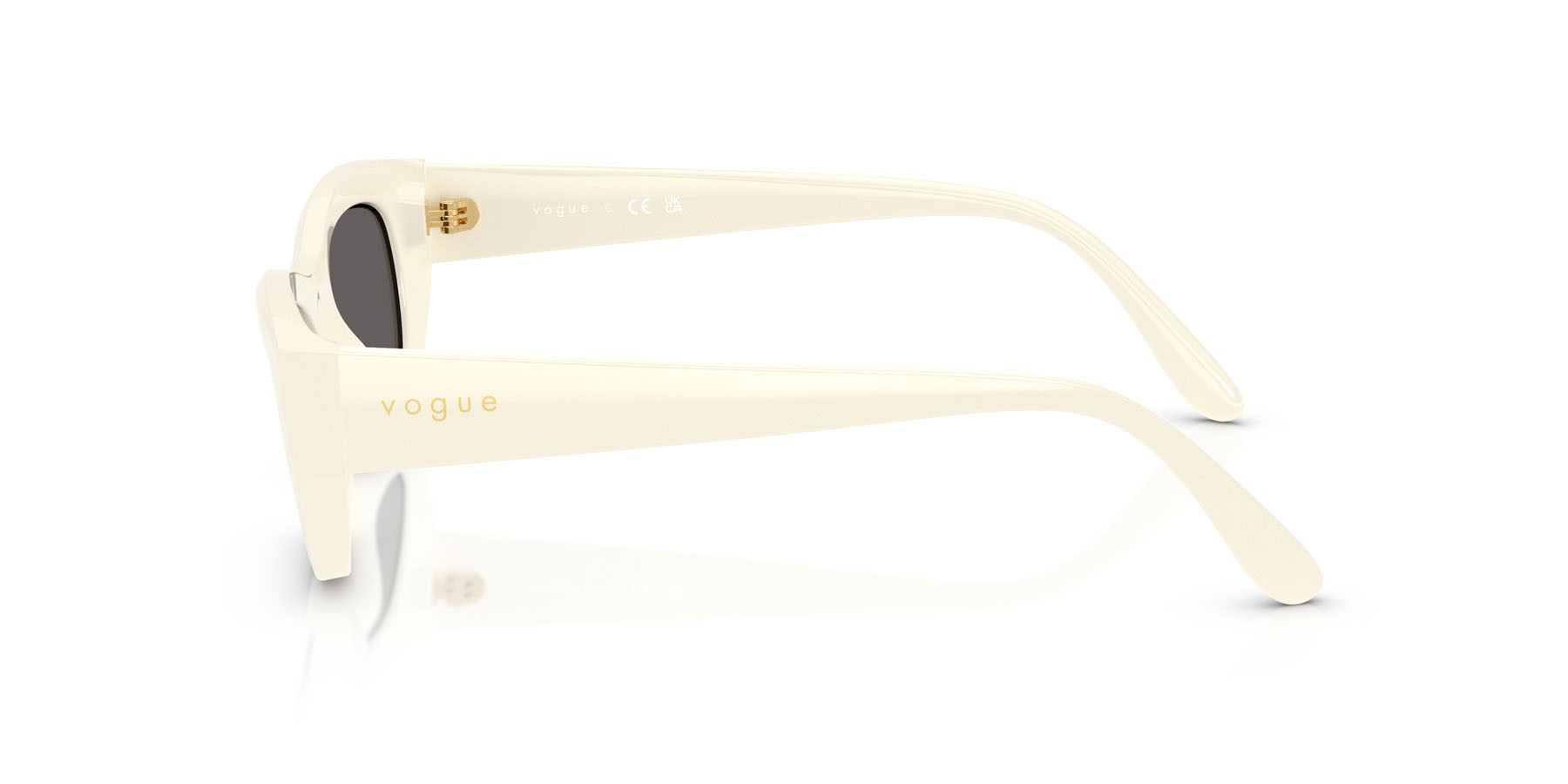 Occhiali da sole Vogue VO 5616S (316787) colore full ivory forma cat eye lenti nero/grigio fumo