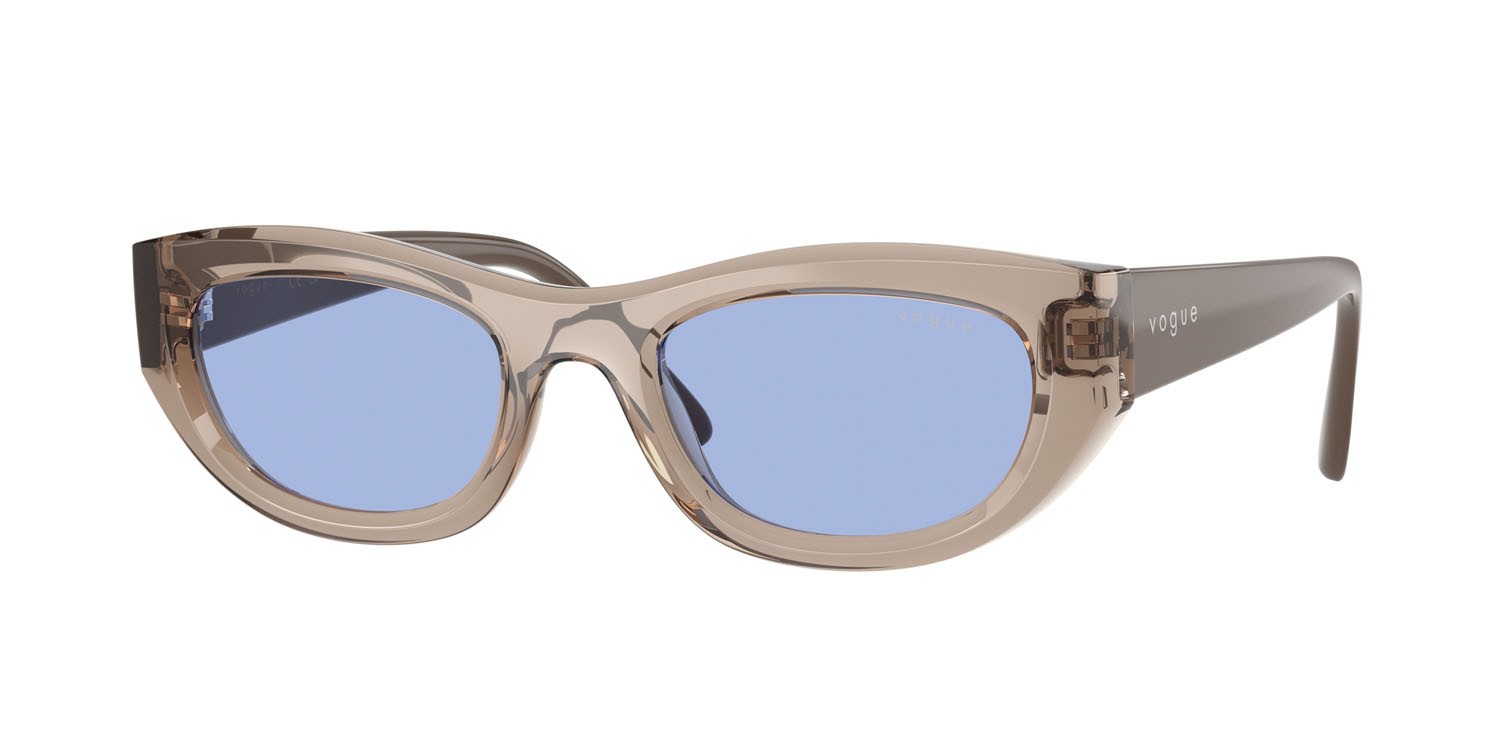 Occhiali da sole Vogue VO 5616S (318172) colore marrone chiaro trasparente forma cat eye lenti blu