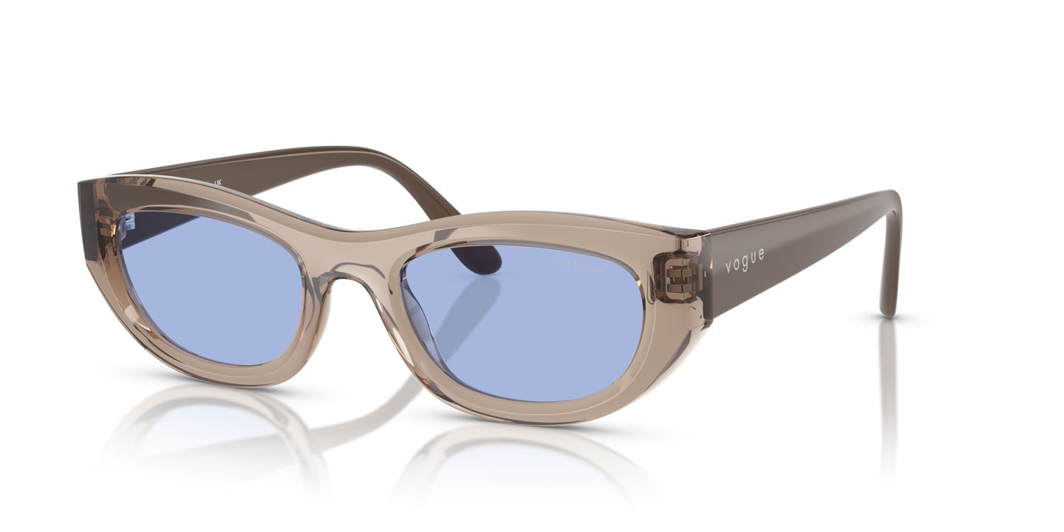 Occhiali da sole Vogue VO 5616S (318172) colore marrone chiaro trasparente forma cat eye lenti blu