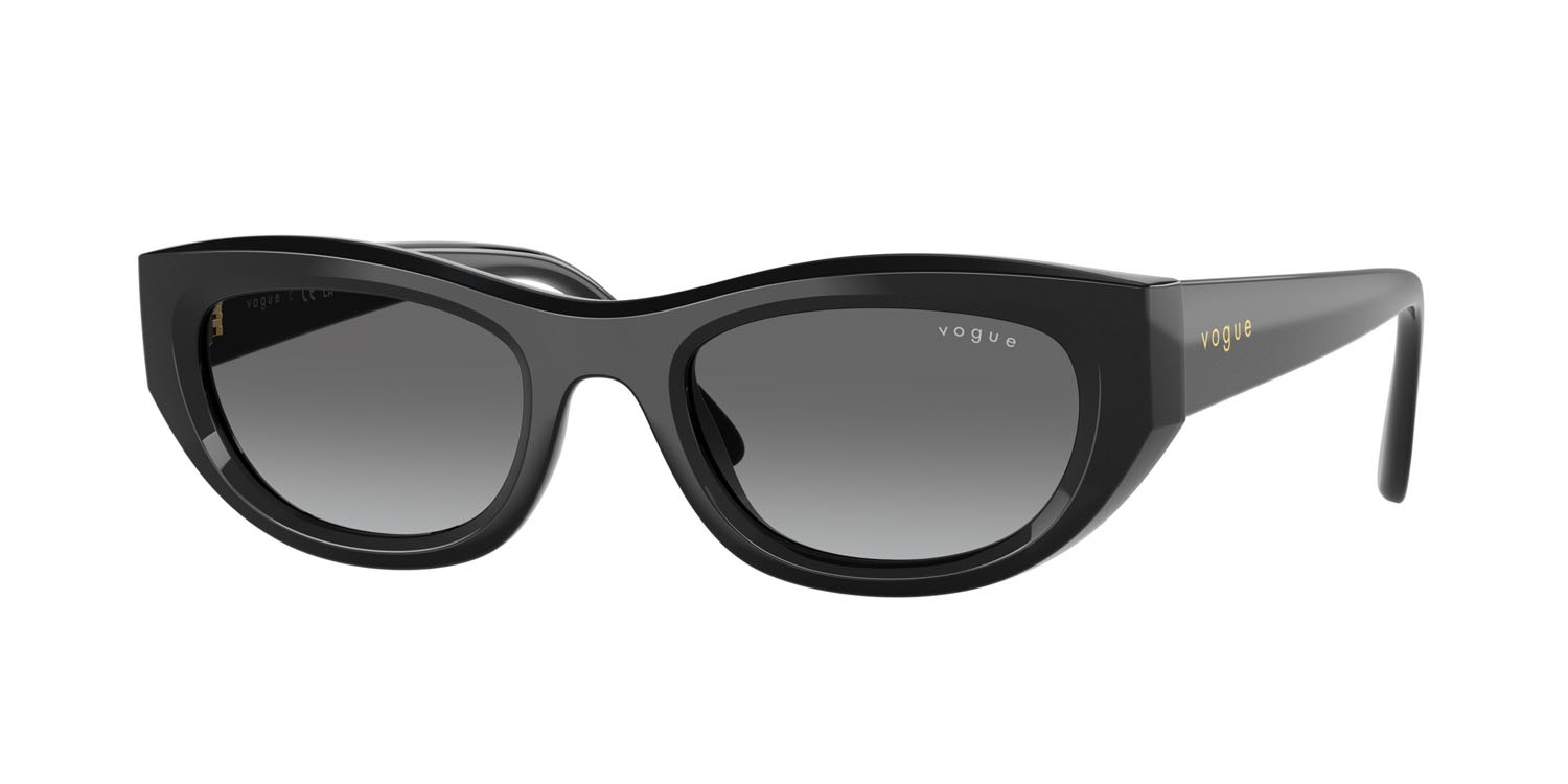 Sunglasses Vogue VO 5616S (W44/11) color nero shape cat eye lenses sfumato grigio